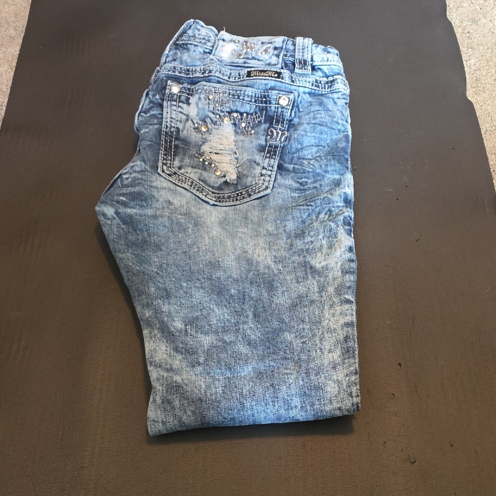 Miss Me Light Blue Distressed Slim Men's Jeans